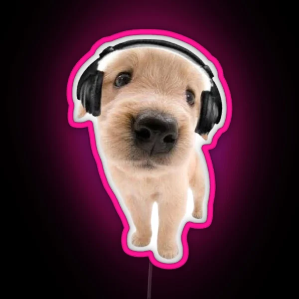 Y2k Puppy With Headphones RGB Neon Sign