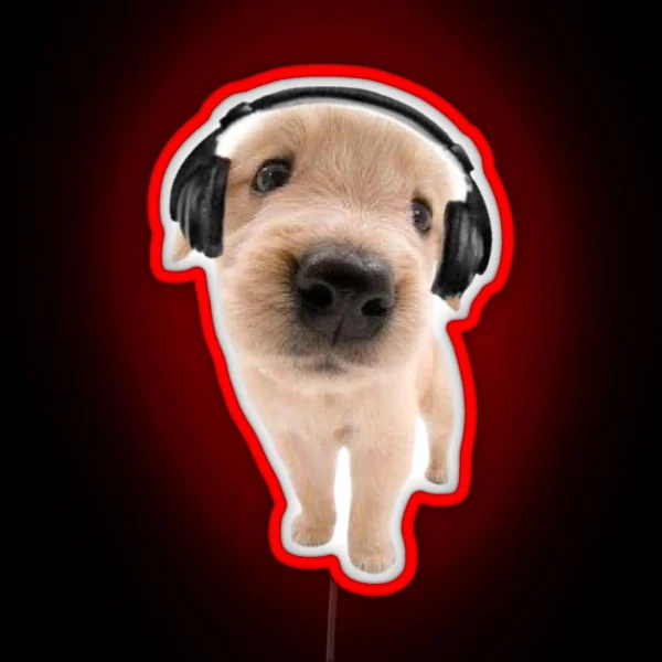 Y2k Puppy With Headphones RGB Neon Sign