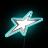 Neon retro Y2K starburst decoration with colorful RGB lighting effect