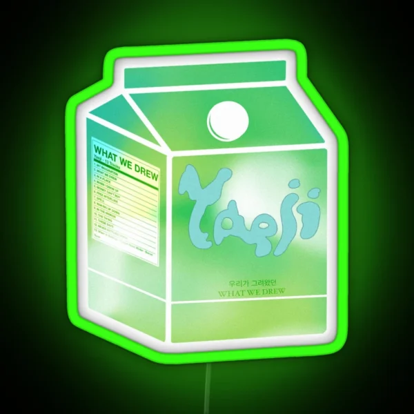 Yaeji What We Drew Album Art On Milk Carton RGB Neon Sign
