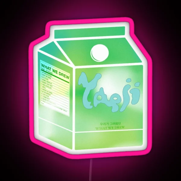 Yaeji What We Drew Album Art On Milk Carton RGB Neon Sign