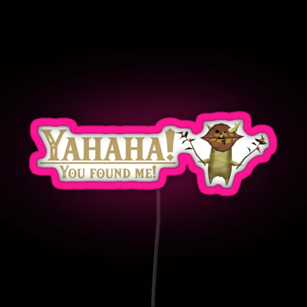 Yahaha You Found Me Korok BOTW RGB Neon Sign