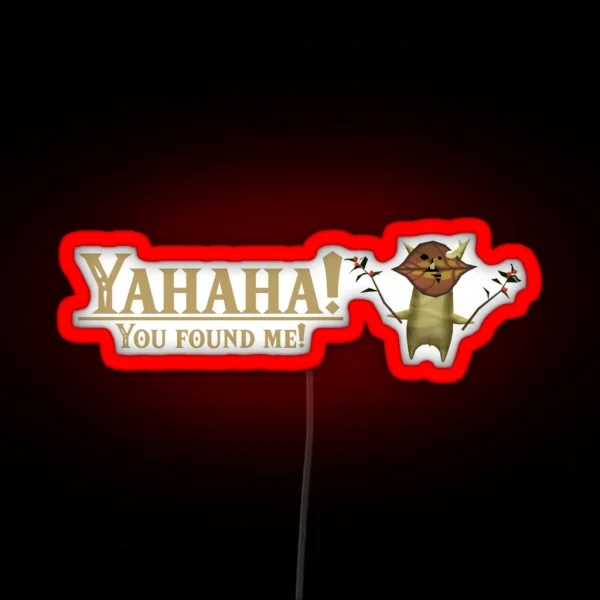 Yahaha You Found Me Korok BOTW RGB Neon Sign