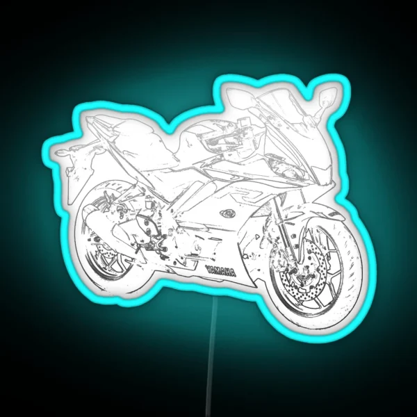 Yamaha YZF R3 Pencil Silhouette Motorcycle Art Sport Bike Superbike RGB Neon Sign