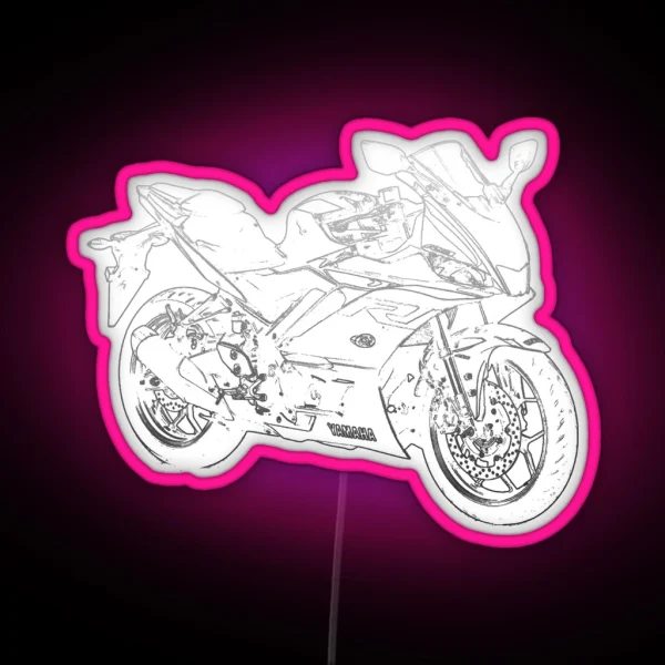 Yamaha YZF R3 Pencil Silhouette Motorcycle Art Sport Bike Superbike RGB Neon Sign