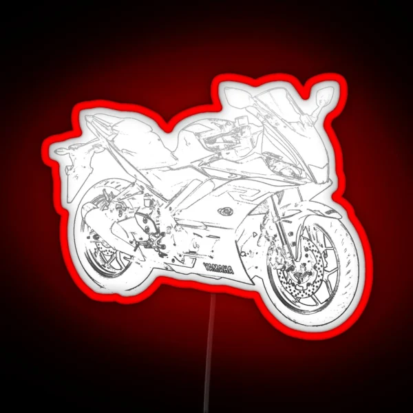 Yamaha YZF R3 Pencil Silhouette Motorcycle Art Sport Bike Superbike RGB Neon Sign