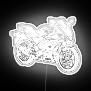 Yamaha YZF R3 Pencil Silhouette Motorcycle Art Sport Bike Superbike RGB Neon Sign