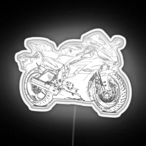 Yamaha YZF R6 Pencil Silhouette Motorcycle Sport Bike Superbike RGB Neon Sign