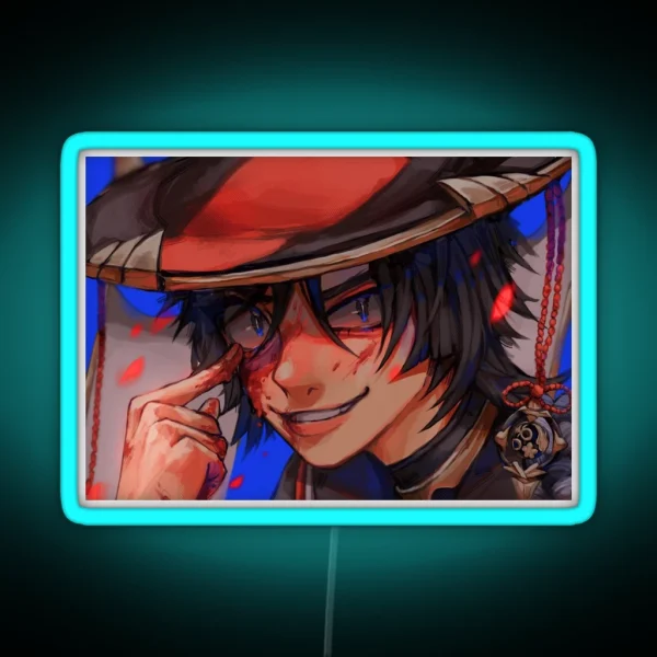 Yandere Scaramouche Genshin Impact RGB Neon Sign