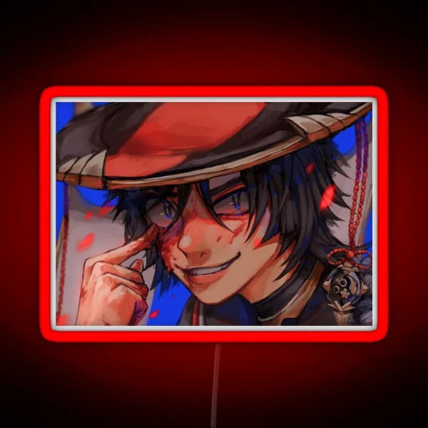 Yandere Scaramouche Genshin Impact RGB Neon Sign