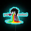 Neon Yaoi Overload Sign, Brightly Glowing with Vibrant Rainbow Colors