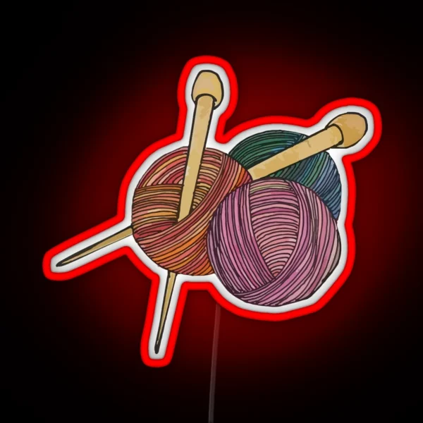 Yarn And Needles RGB Neon Sign