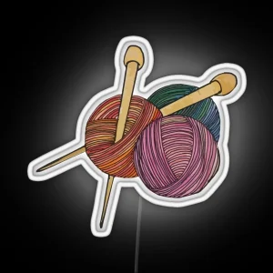 Yarn And Needles RGB Neon Sign