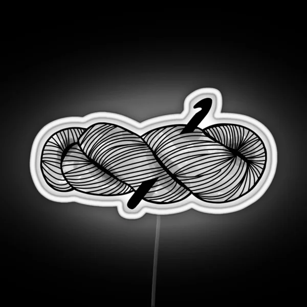 Yarn Hank And Crochet Hook Watercolor RGB Neon Sign