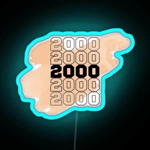 Year Splash 2000 RGB Neon Sign