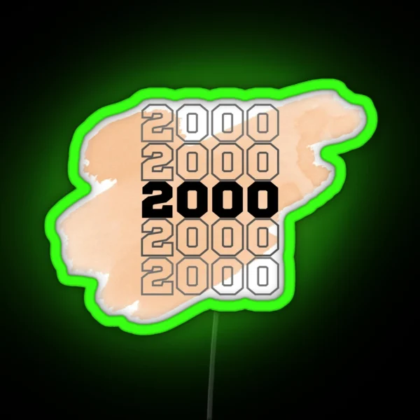 Year Splash 2000 RGB Neon Sign