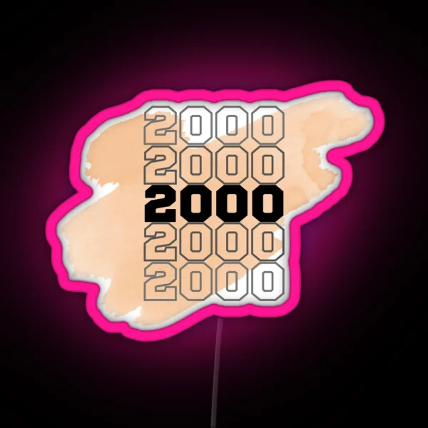 Year Splash 2000 RGB Neon Sign