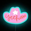 Vibrant Western style neon sign with customizable RGB color lighting
