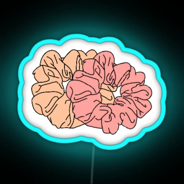 Yellow And Coral Scrunchies RGB Neon Sign