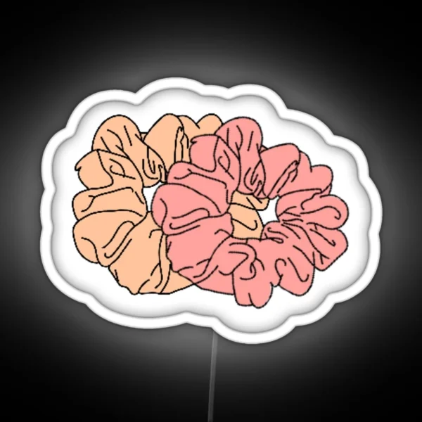 Yellow And Coral Scrunchies RGB Neon Sign