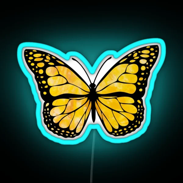 Yellow Butterfly Aesthetic RGB Neon Sign