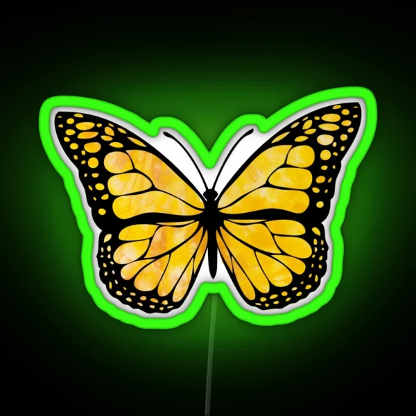Yellow Butterfly Aesthetic RGB Neon Sign