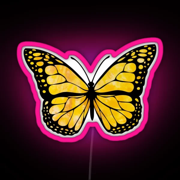 Yellow Butterfly Aesthetic RGB Neon Sign