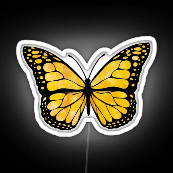 Yellow Butterfly Aesthetic RGB Neon Sign