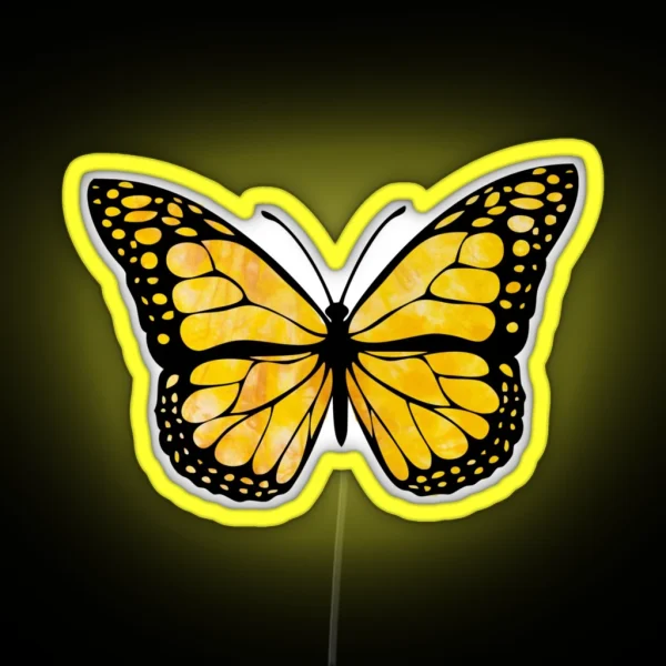 Yellow Butterfly Aesthetic RGB Neon Sign