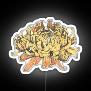 Yellow Chrysanthemum RGB Neon Sign