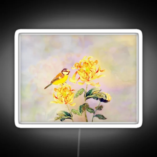 Yellow Chrysanthemums RGB Neon Sign