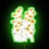 Vibrant yellow cosmos flower LED wall art neon decoration light