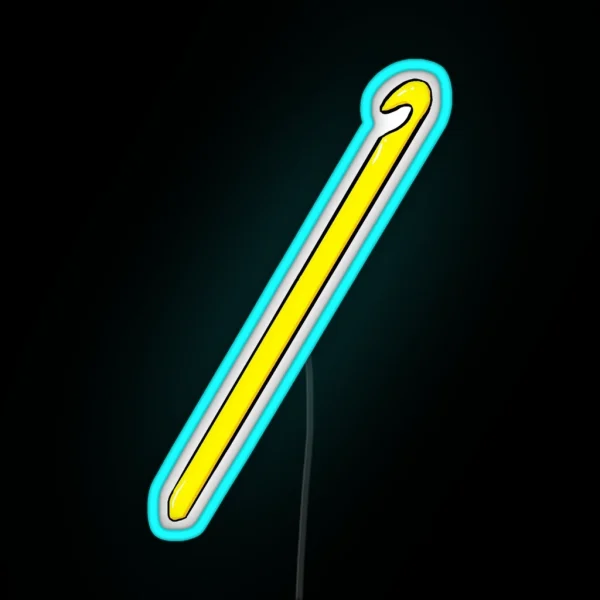 Yellow Crochet Hook RGB Neon Sign