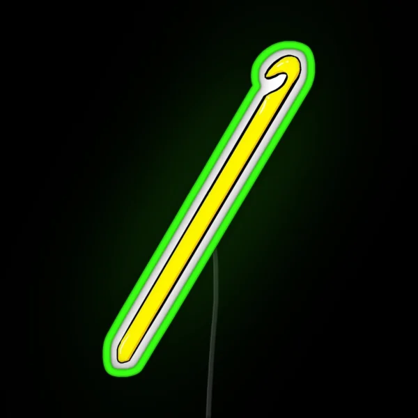 Yellow Crochet Hook RGB Neon Sign