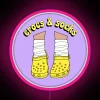 Personalized Vibrant Yellow Crocs and Socks Neon Sign with RGB LEDs