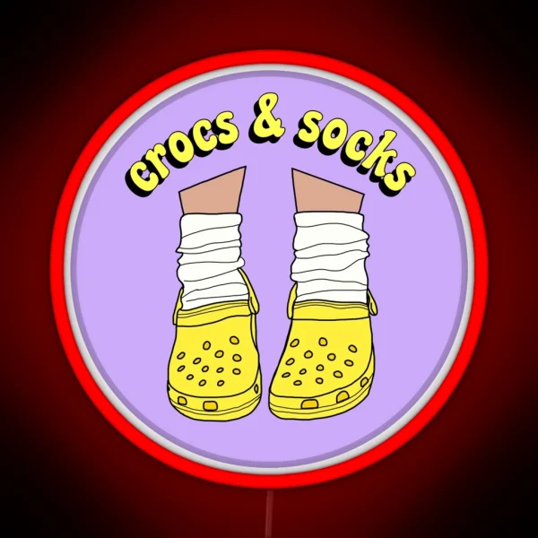 Yellow Crocs And Socks RGB Neon Sign