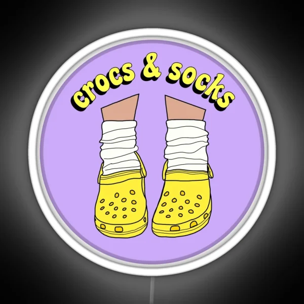 Yellow Crocs And Socks RGB Neon Sign