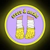Brighten up your space with vibrant yellow Crocs & socks sign