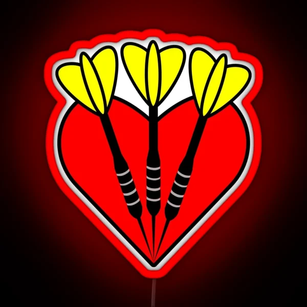 Yellow Darts In Heart RGB Neon Sign