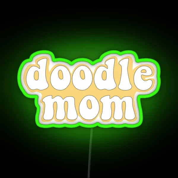Yellow Doodle Mom Golden Doodle Goldendoodle Led RGB Neon Sign