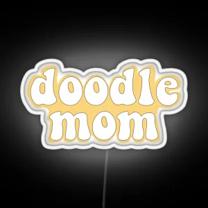 Yellow Doodle Mom Golden Doodle Goldendoodle Led RGB Neon Sign