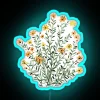 Vibrant Yellow Floral Sunflower Pattern 32mm Neon Sign in Rgb Colors