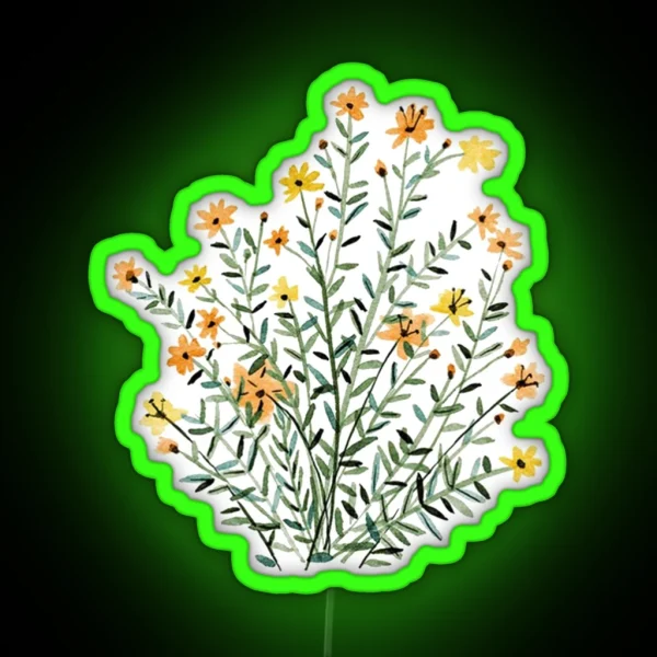 Yellow Floral Sun Flower RGB Neon Sign