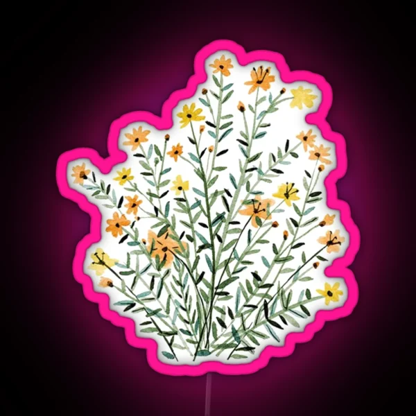 Yellow Floral Sun Flower RGB Neon Sign