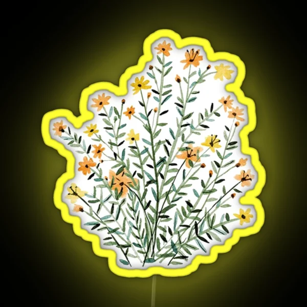 Yellow Floral Sun Flower RGB Neon Sign