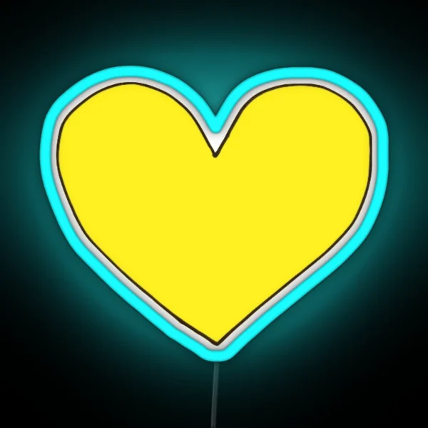 Yellow Heart RGB Neon Sign