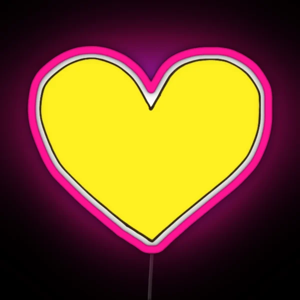Yellow Heart RGB Neon Sign