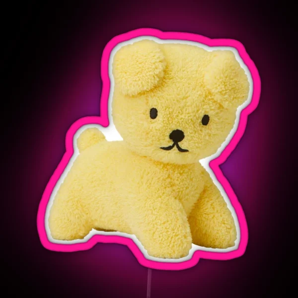 Yellow Puppy Stuffie RGB Neon Sign