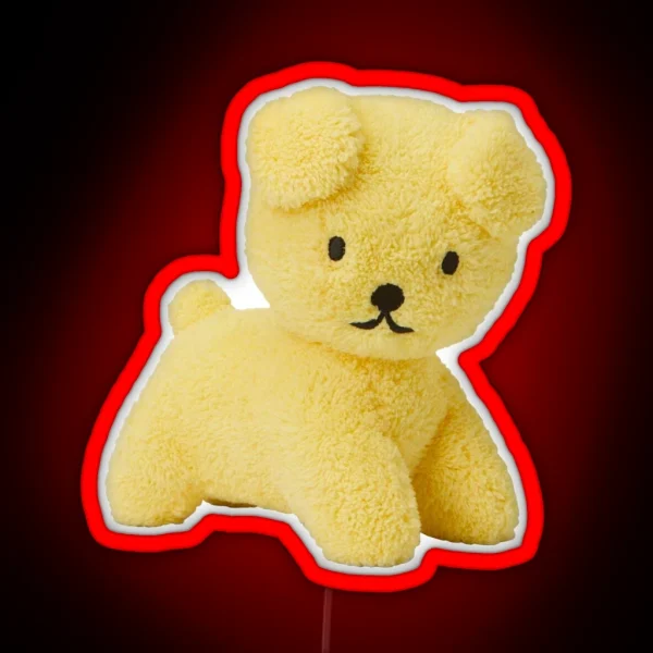 Yellow Puppy Stuffie RGB Neon Sign
