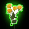 Vibrant Neon Yellow Rose Bouquet Home Decor Accent Wall Art led